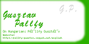 gusztav pallfy business card